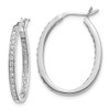 Lex & Lu 14k White Gold AA Quality Completed Diamond In/Out Hoop Earrings LAL1835 - Lex & Lu