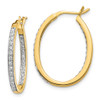 Lex & Lu 14k Yellow Gold AA Quality Completed Diamond In/Out Hoop Earrings LAL1836 - Lex & Lu