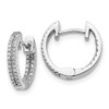 Lex & Lu 14k White Gold In & Out Diamond Hinged Hoop Earrings LAL1838 - Lex & Lu