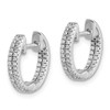 Lex & Lu 14k White Gold In & Out Diamond Hinged Hoop Earrings LAL1838 - 2 - Lex & Lu