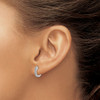 Lex & Lu 14k White Gold In & Out Diamond Hinged Hoop Earrings LAL1838 - 3 - Lex & Lu
