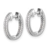 Lex & Lu 14k White Gold In & Out Diamond Hinged Hoop Earrings LAL1839 - 2 - Lex & Lu