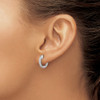 Lex & Lu 14k White Gold In & Out Diamond Hinged Hoop Earrings LAL1839 - 3 - Lex & Lu