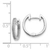 Lex & Lu 14k White Gold In & Out Diamond Hinged Hoop Earrings LAL1839 - 4 - Lex & Lu