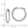 Lex & Lu 14k White Gold Polished Diamond In and Out Hinged Hoop Earrings LAL1841 - 4 - Lex & Lu