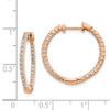 Lex & Lu 14k Rose Gold Polished Diamond In and Out Hinged Hoop Earrings LAL1843 - 4 - Lex & Lu