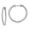 Lex & Lu 14k White Gold Polished Diamond In and Out Hinged Hoop Earrings LAL1844 - Lex & Lu