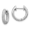 Lex & Lu 14k White Gold Diamond Hinged Hoop Earrings LAL1846 - Lex & Lu