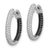 Lex & Lu 14k White Gold Black & White Diamond In-Out Hoop Earrings LAL1850 - 2 - Lex & Lu