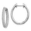 Lex & Lu 14k White Gold Diamond In-Out Hinged Hoop Earrings LAL1852 - Lex & Lu