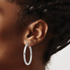 Lex & Lu Sterling Silver w/Rhodium 3mm Round Hoop Earrings LAL21954 - 3 - Lex & Lu