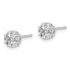 Lex & Lu 14k White Gold Diamond Cluster Screwback Earrings LAL1882 - 2 - Lex & Lu