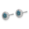 Lex & Lu 14k White Gold Blue/White Diamond Earrings LAL1889 - 2 - Lex & Lu