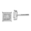 Lex & Lu 14k White Gold Diamond Small Double Square Bezel Post Earrings - Lex & Lu