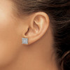 Lex & Lu 14k White Gold Diamond Small Double Square Bezel Post Earrings - 3 - Lex & Lu