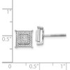 Lex & Lu 14k White Gold Diamond Small Double Square Bezel Post Earrings - 4 - Lex & Lu