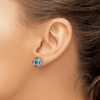 Lex & Lu 14k White Gold White & Blue Diamond Post Earrings - 3 - Lex & Lu