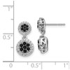 Lex & Lu 14k White Gold Black/White Diamond Earrings LAL1924 - 4 - Lex & Lu