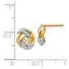 Lex & Lu 14k Yellow Gold w/Rhodium Diamond Accents Round Post Earrings - 4 - Lex & Lu