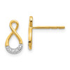 Lex & Lu 14k Yellow Gold w/Rhodium Diamond Post Earrings - Lex & Lu