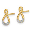 Lex & Lu 14k Yellow Gold w/Rhodium Diamond Post Earrings - 2 - Lex & Lu