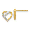 Lex & Lu 14k Yellow Gold w/Rhodium Marquise Diamond Heart Post Earrings - Lex & Lu