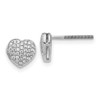 Lex & Lu 14k White Gold Diamond Heart Screw Back Post Earrings - Lex & Lu