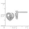 Lex & Lu 14k White Gold Diamond Heart Post Earring - 4 - Lex & Lu