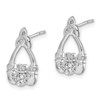 Lex & Lu 14k White Gold Diamond Claddagh Post Earrings - 2 - Lex & Lu