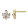 Lex & Lu 14k Yellow Gold Diamond Fleur de Lis Post Earrings - Lex & Lu