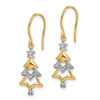 Lex & Lu 14k Yellow Gold w/Rhodium Diamond Christmas Tree Dangle Earrings - 2 - Lex & Lu