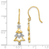 Lex & Lu 14k Yellow Gold w/Rhodium Diamond Christmas Tree Dangle Earrings - 4 - Lex & Lu