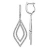 Lex & Lu 14k White Gold Diamond Teardrop Hinged Dangle Earrings LAL2023 - Lex & Lu