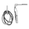 Lex & Lu 14k White Gold White and Black Diamond Ovals Dangle Post Earrings - Lex & Lu