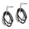 Lex & Lu 14k White Gold White and Black Diamond Ovals Dangle Post Earrings - 2 - Lex & Lu