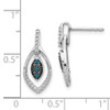 Lex & Lu 14k White Gold Blue and White Diamond Dangle Post Earrings - 4 - Lex & Lu