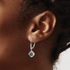 Lex & Lu 14k White Gold White & Blue Diamond Dangle Leverback Earrings - 3 - Lex & Lu