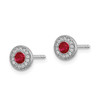 Lex & Lu 14k White Gold Diamond and Ruby Post Earrings LAL2072 - 2 - Lex & Lu