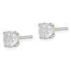 Lex & Lu Sterling Silver 6mm Round Basket Set CZ Stud Earrings LAL21973 - 2 - Lex & Lu