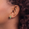 Lex & Lu 14k Yellow Gold 1/20Ct Diamond & Emerald Earrings - 3 - Lex & Lu