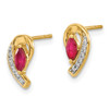 Lex & Lu 14k Yellow Gold Diamond & Ruby Earrings LAL2089 - 2 - Lex & Lu