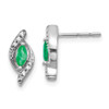 Lex & Lu 14k White Gold 1/15Ct Diamond & Emerald Earrings - Lex & Lu