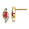 Lex & Lu 14k Yellow Gold Diamond & Ruby Earrings LAL2101 - Lex & Lu