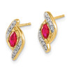 Lex & Lu 14k Yellow Gold Diamond & Ruby Earrings LAL2101 - 2 - Lex & Lu