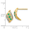 Lex & Lu 14k Yellow Gold w/Emerald & Diamond Polished Post Earrings - 4 - Lex & Lu