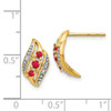 Lex & Lu 14k Yellow Gold w/Siam Ruby & Diamond Polished Post Earrings - 4 - Lex & Lu