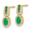 Lex & Lu 14k Yellow Gold 1/3Ct Diamond & Emerald Earrings - 2 - Lex & Lu