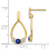 Lex & Lu 14k Yellow Gold w/Blue & White Sapphire Post Dangle Earrings - 4 - Lex & Lu