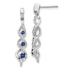Lex & Lu 14k White Gold Diamond and Blue Sapphire Post Dangle Earrings - Lex & Lu