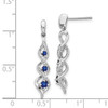 Lex & Lu 14k White Gold Diamond and Blue Sapphire Post Dangle Earrings - 4 - Lex & Lu